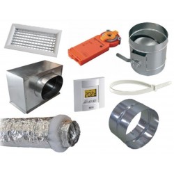 Kit Aéraulique Latéral Thermostat + Moteur 300x100 mm (Ouate 160)