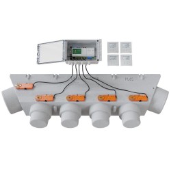 Pack de régulation à 4 zones thermostat Blanc - 5 Volets motorisés